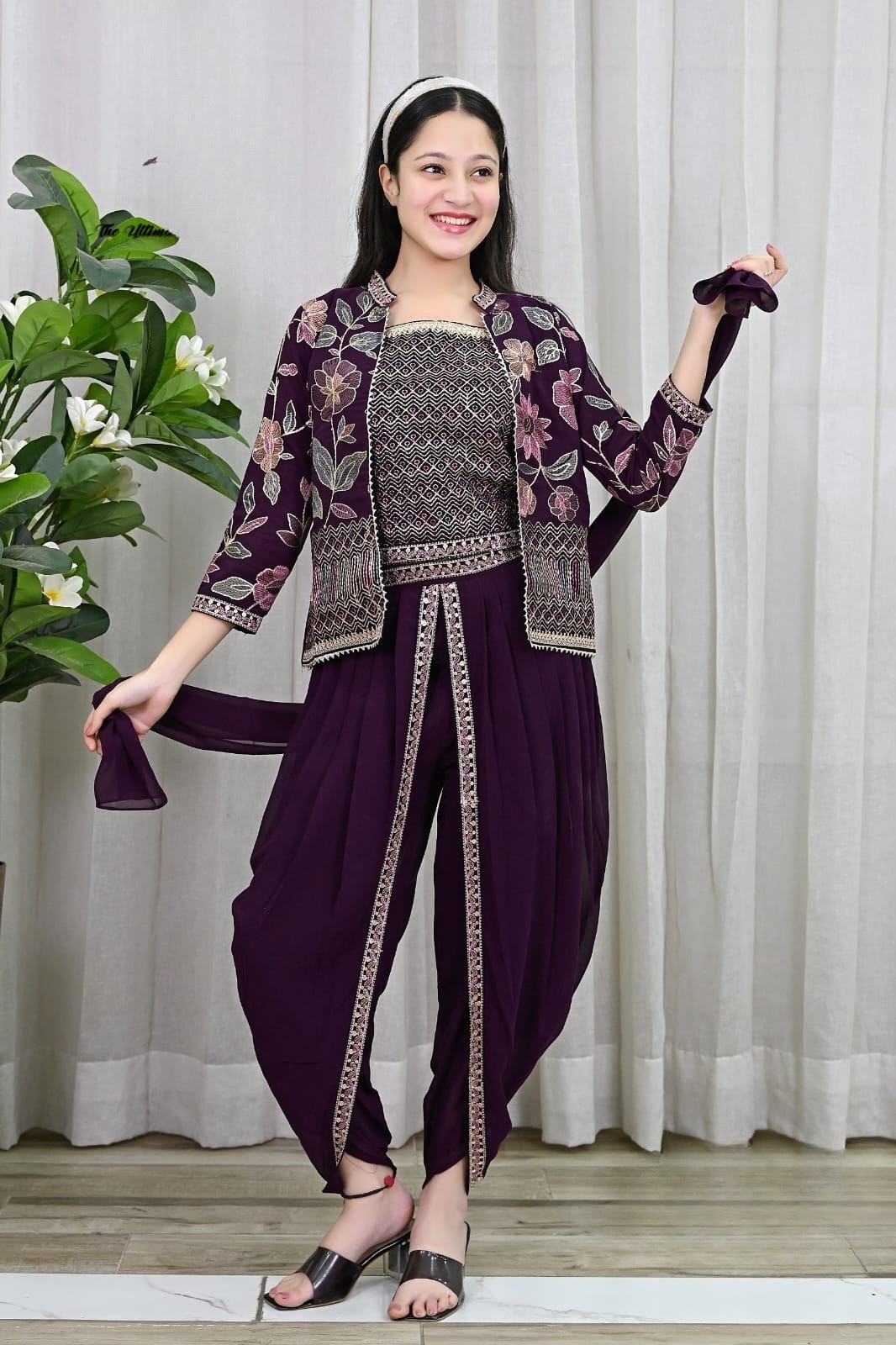 Royal Orchid Dhoti Co-Ord Set