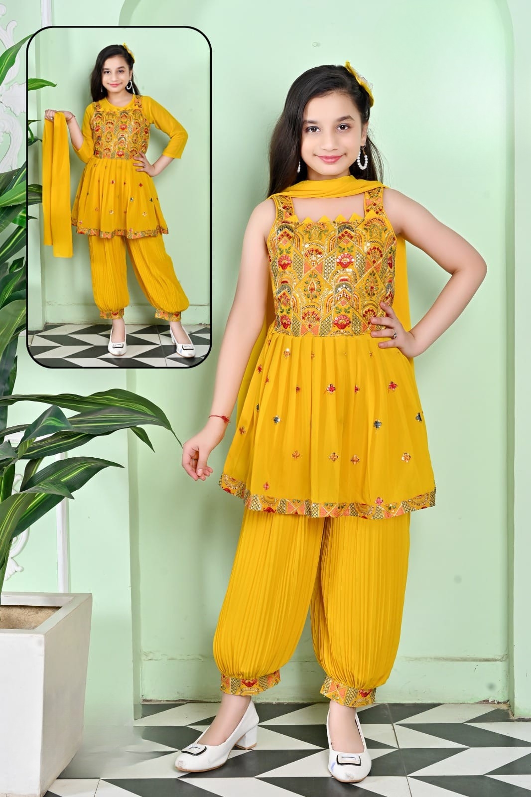 Sunshine Festive Tulip Pant Set for Girls