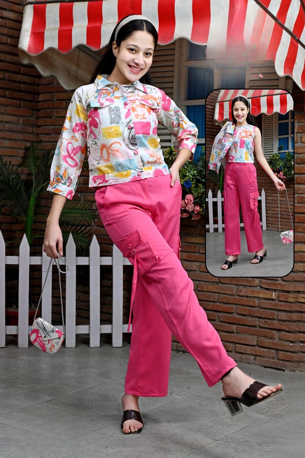 Pink Pop Cargo Co-ord Set for Girls