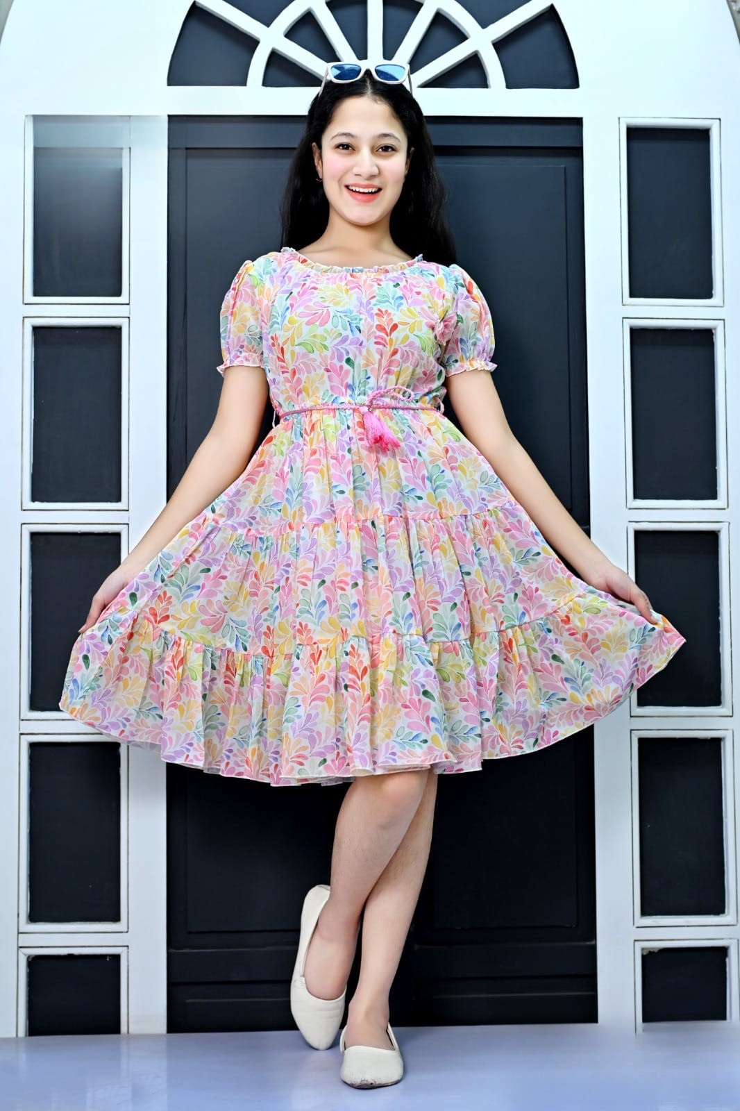 Pastel Bloom Flare Dress